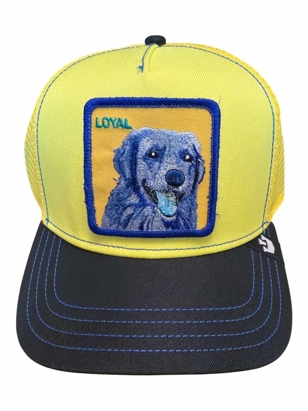 Dog Goorin Bros Doggy Trip Loyal Acid Trip Trucker Hat Yellow Black NWT
